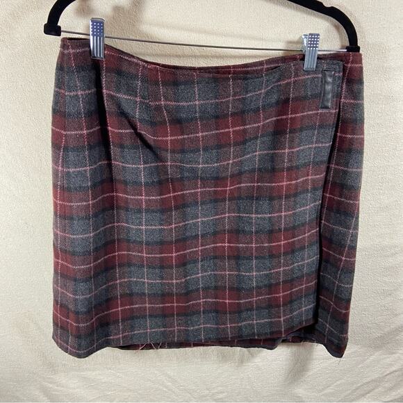 y2k VTG I.E. Relaxed women wool skiry 14 Plaid Mini academia tweed whimsigoth - Picture 1 of 6